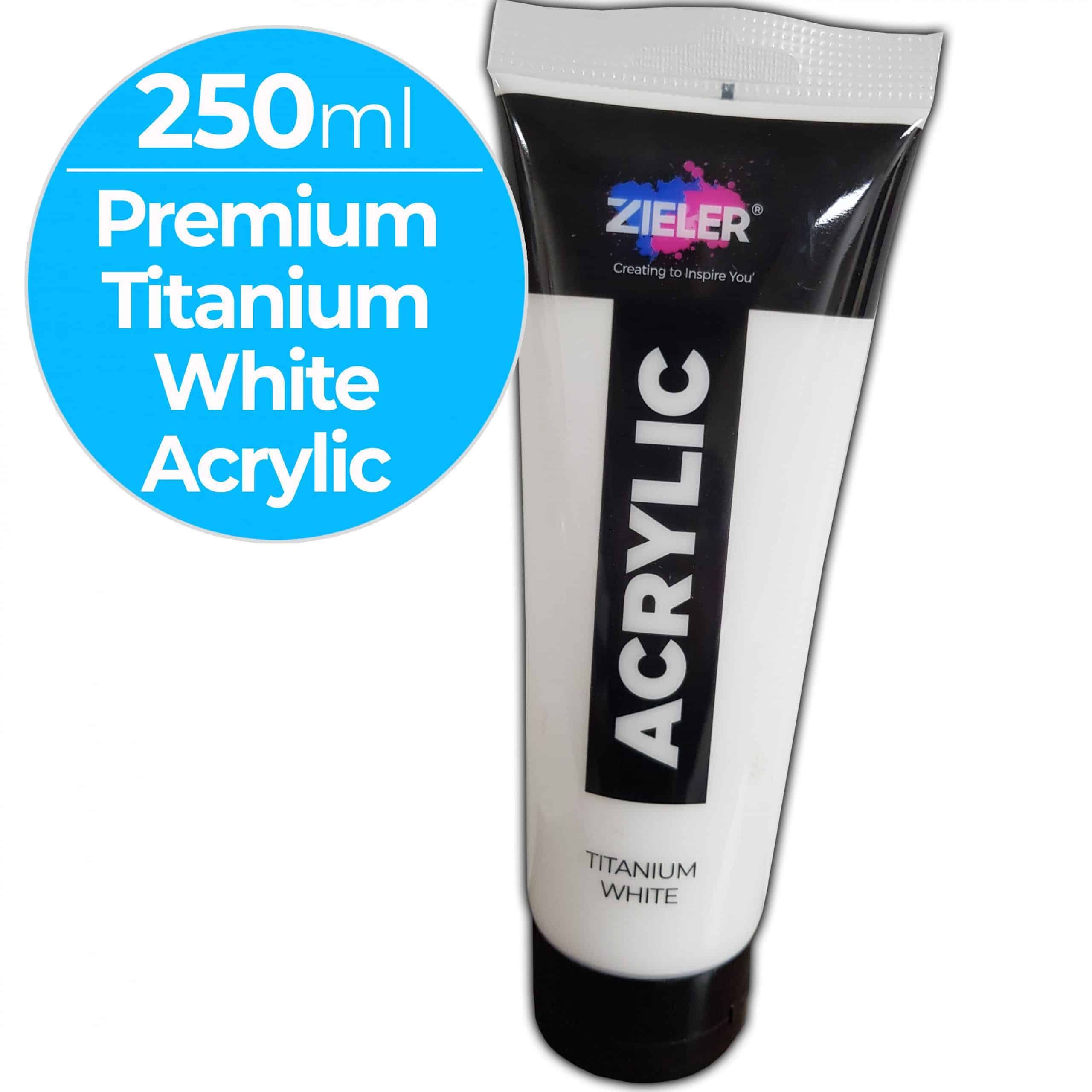 250ml White Acrylic Paint - Titanium White - Zieler Art Supplies