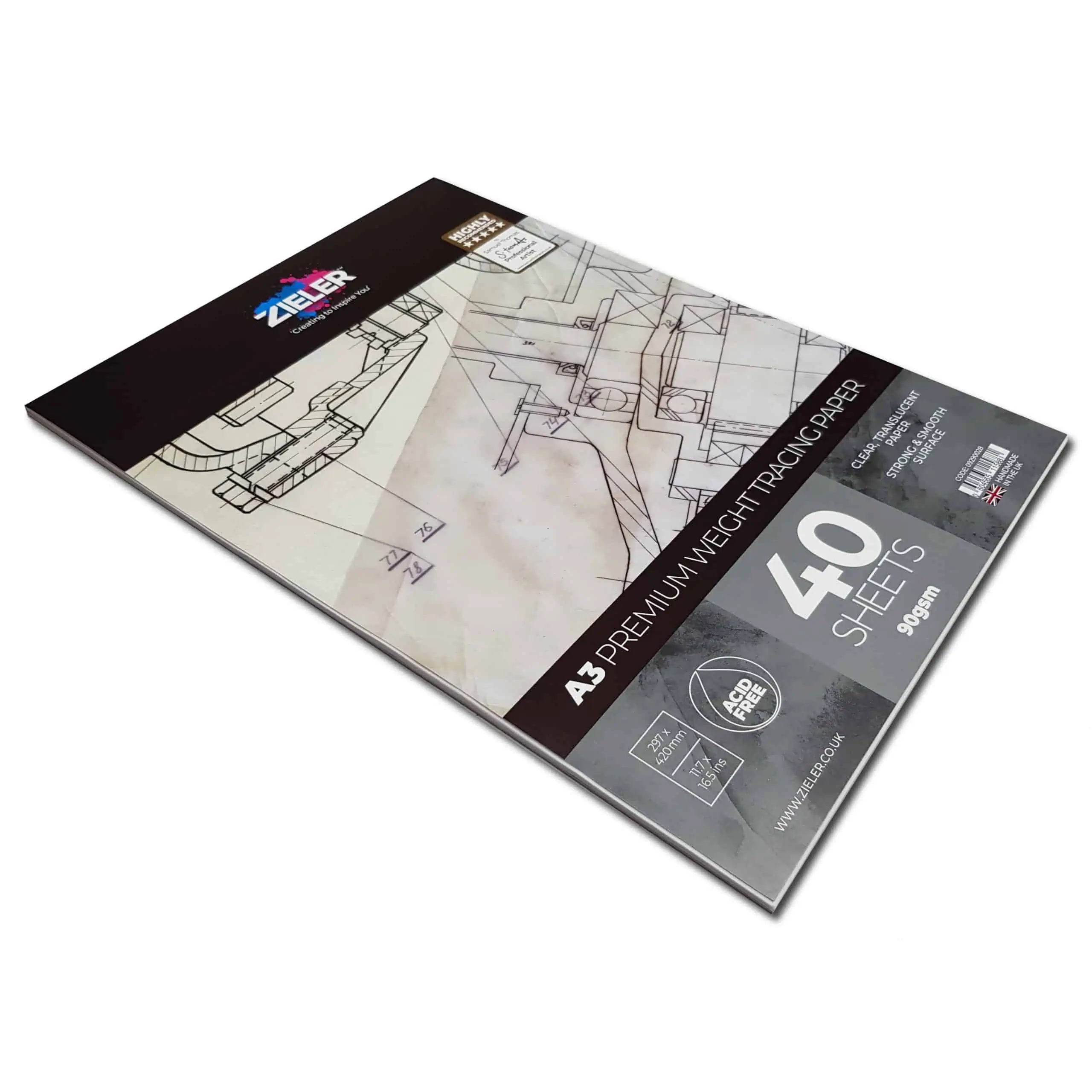 Silvine A3 Everyday Tracing Pad. 40 Sheets of Quality Lightweight Tracing  Paper (63gsm) Ref A3T
