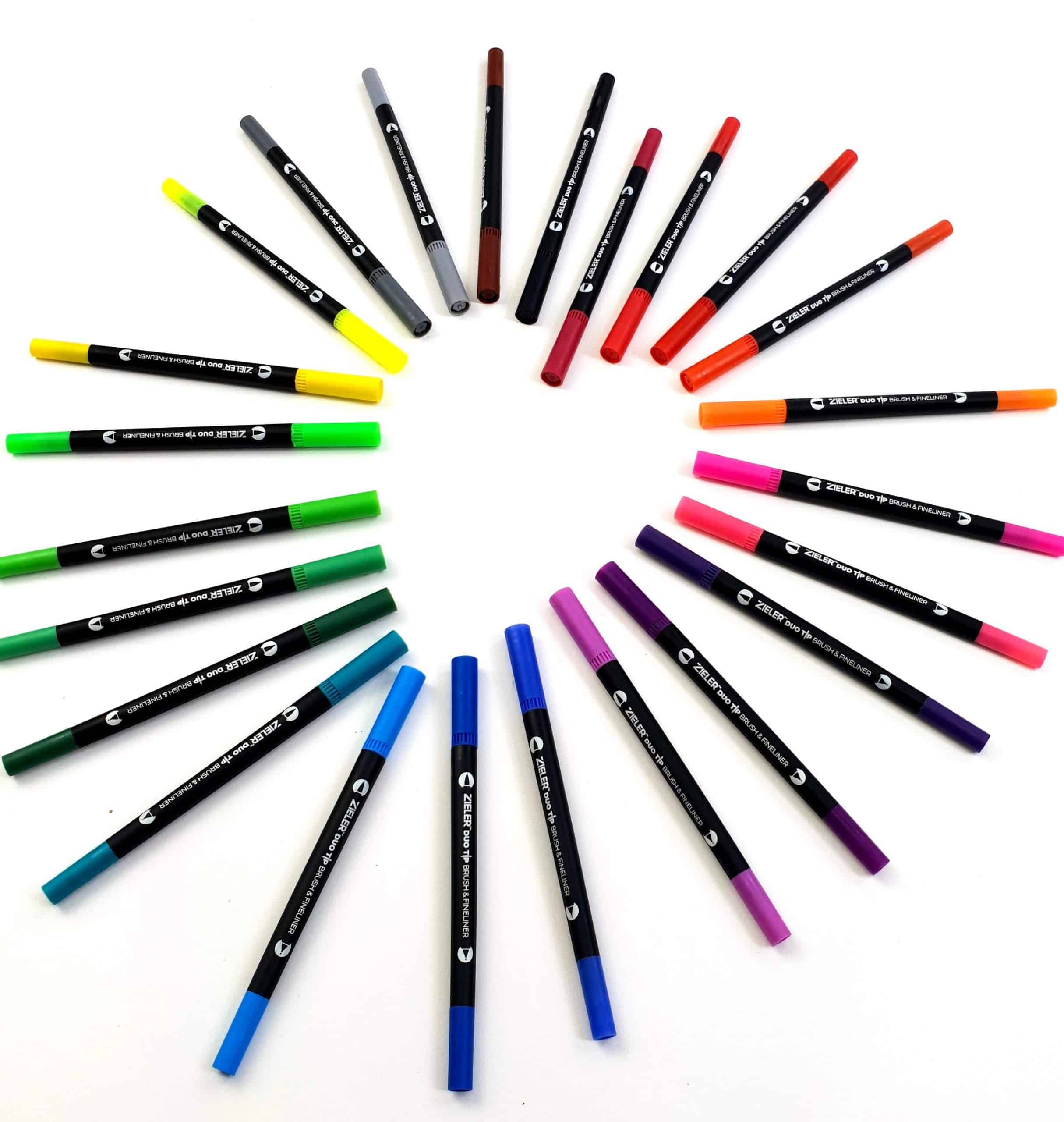 Real Brush Pens, 24 Colors for Watercolor Painting,Paint Markers for  Coloring Art Marker Pen(Brush and Fineliner),Calligraphy and Drawing with  Water Brush for Artists and Beginner Painters 