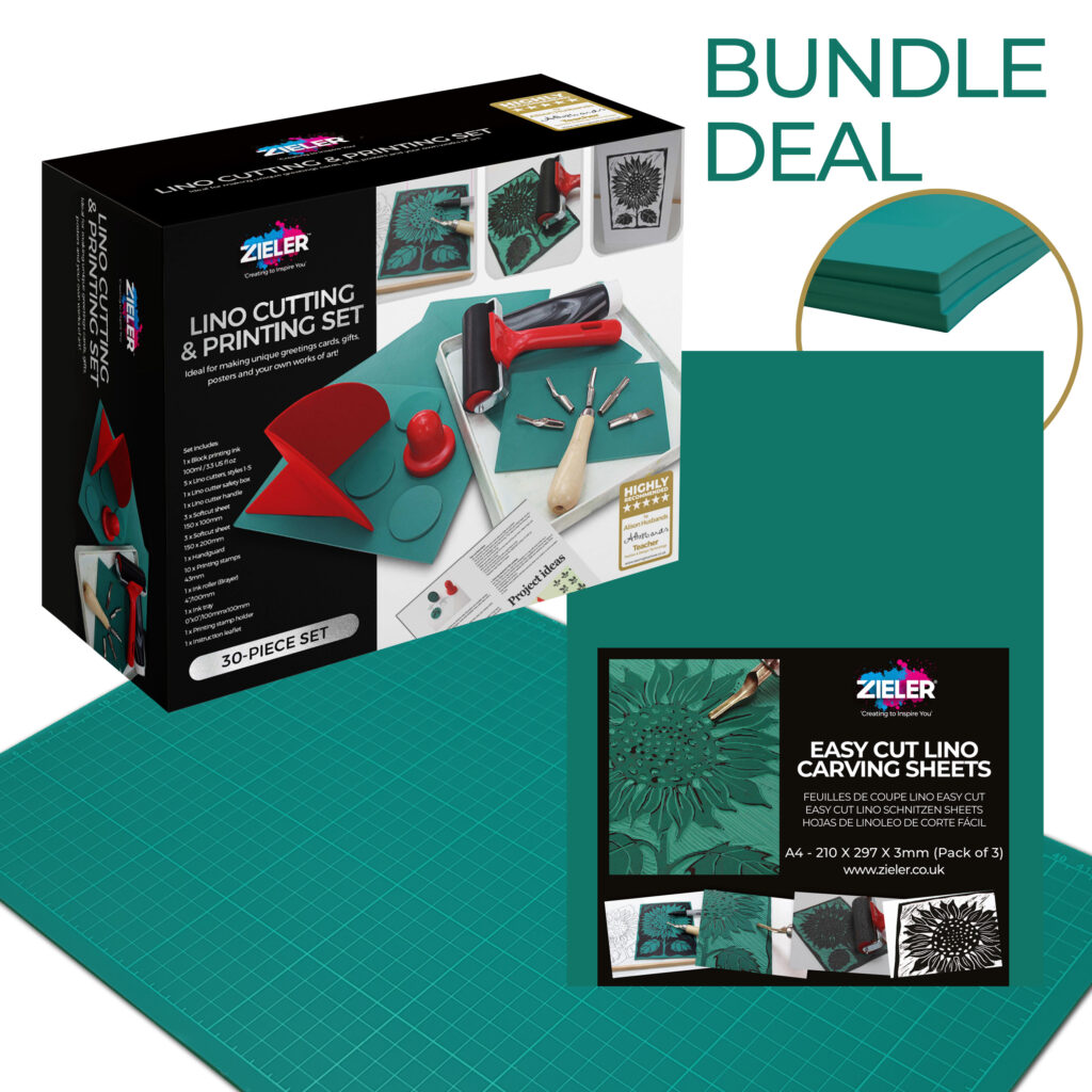 The Complete Lino Cutting & Printing Kit (30 pcs set), Ideal for Beginners, The Fine Art Warehouse